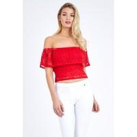 lace double layer frill top