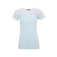 LACE MESH YOKE TEE