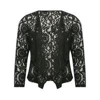 ladies petite size cotton blend three quarter length sleeve open lace  ...