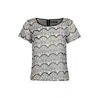 LACE PRINT CHIFFON TEE