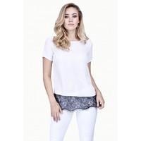 lace insert woven top