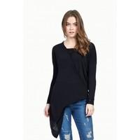 LACE INSERT ASYMMETRIC WRAP TOP