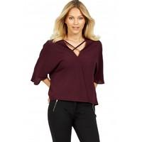 LATTICE FRONT WRAP BLOUSE