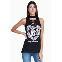 LACE UP CHOKER ROCK VEST