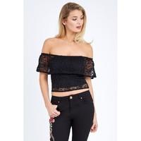 LACE DOUBLE LAYER FRILL TOP