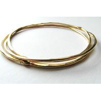 La Jewellery Recycled Beaten Brass Bangles