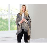 Ladies? Reversible Shawls, Grey/Honey, Size One Size, Acrylic