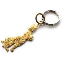 La Jewellery Lobee brass hare keyring