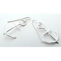 La Jewellery Recycled Anchor Silver Earrings