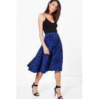 lace print full midi skirt royal