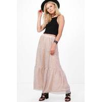 Layered Maxi Skirt - pink