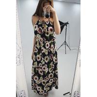 layala navy floral print maxi dress