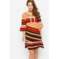 Lace Trim Multi Stripe Tunic