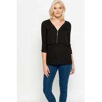 layered zip front blouse