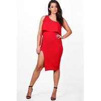 laurie double layer midi dress red