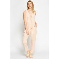 Lace Up Neck Jumpsuit