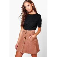 lace up waistband suedette mini skirt tan