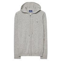 Lambswool Zip Hoody - Grey Melange