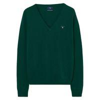 Lambswool V-neck Jumper - Tartan Green