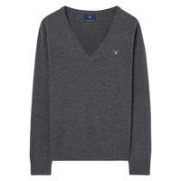 lambswool v neck jumper antracit melange