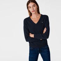 Lambswool V-neck Jumper - Marine