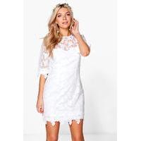 lace crochet applique bodycon dress ivory