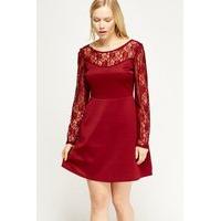 Lace Insert Swing Dress