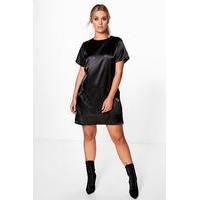 Lara Satin Luxe Shift Dress - black