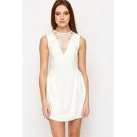 Lace Insert Zip Back Dress