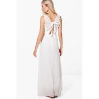 Lace Back Trim Maxi Dress - white
