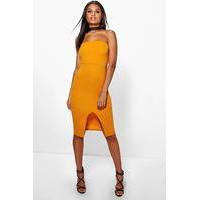 Lace Choker Bandeau Midi Dress - turmeric