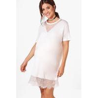 Lauren Eyelash Lace T-shirt Dress - white