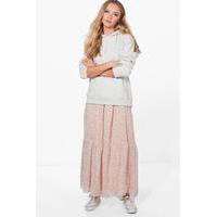 Layered Maxi Skirt - pink