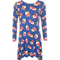 Larissa Penguin Swing Dress - Royal Blue