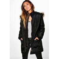 layla luxe double layered parka black