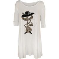 Laney Diamante Cat Flared Top - White