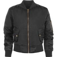 Lain Zip Bomber Jacket - Black