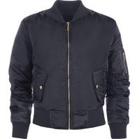 Lain Zip Bomber Jacket - Navy