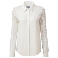 Lace Sleeve Silk Blouse (Ivory / 12)