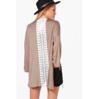 lace panel kimono mocha