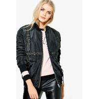 lauren strap buckle detail bomber jacket black