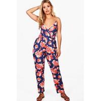 Laura Floral Strappy Wrap Jumpsuit - multi