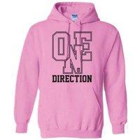 Large Pink One Direction Athletic Logo Ladies Hooded Top.