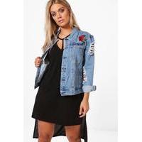 lauren embroidered denim jacket blue