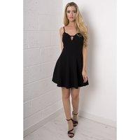 Lace Skater Dress in Black