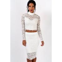 Lace Two Piece Set in White