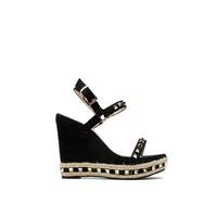 layton black suede studded espadrille wedge sandals