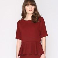 Lace Effect Peplum Blouse