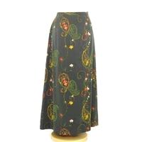 Laura Ashley Size 12 Embroidered Green Silk Skirt