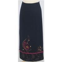 Laura Ashley size 14 navy skirt with embroidery